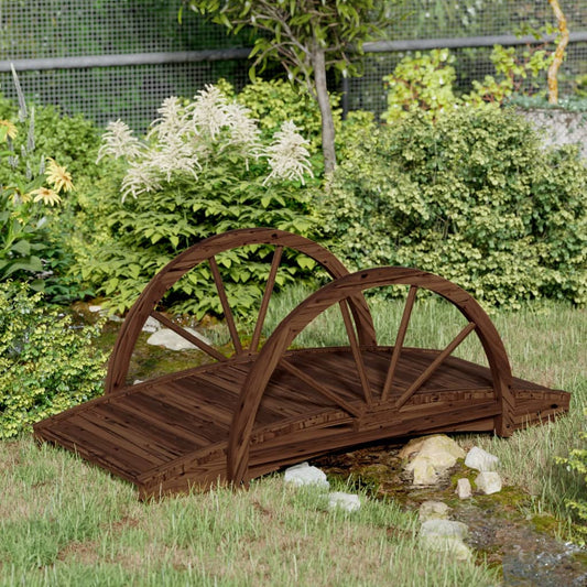 Gartenbrücke Mit Rad-Design 99X50X38 Cm Massivholz Tanne - Fuer Daheim