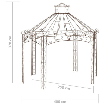 Gartenpavillon Antik-Braun 400X258X378 Cm Eisen 400 x 258 x 378 cm - Fuer Daheim