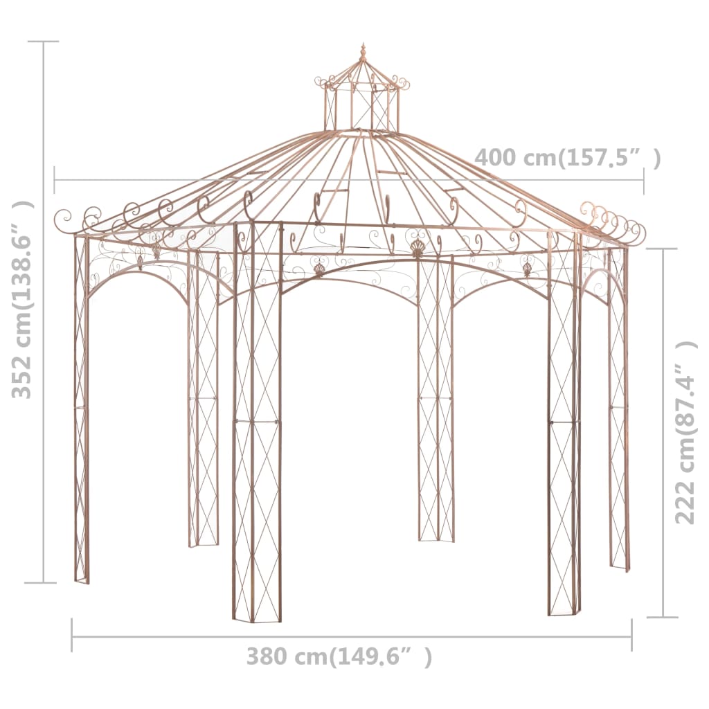 Gartenpavillon Antikbraun 4 M Eisen - Fuer Daheim