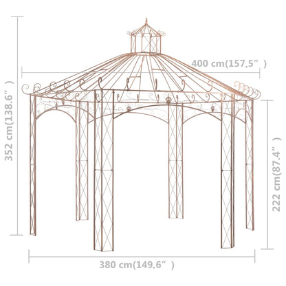 Gartenpavillon Antikbraun 4 M Eisen - Fuer Daheim