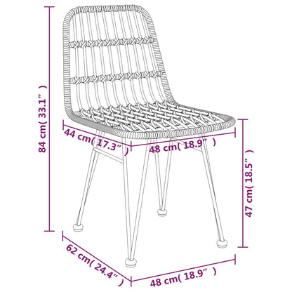 Gartenstühle 2 Stk. 48X62X84 Cm Pe-Rattan Braun - Fuer Daheim