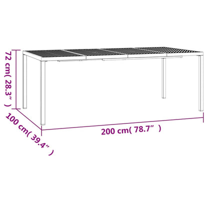 Gartentisch Anthrazit 200X100X72 Cm Stahl 200 x 100 x 72 cm - Fuer Daheim