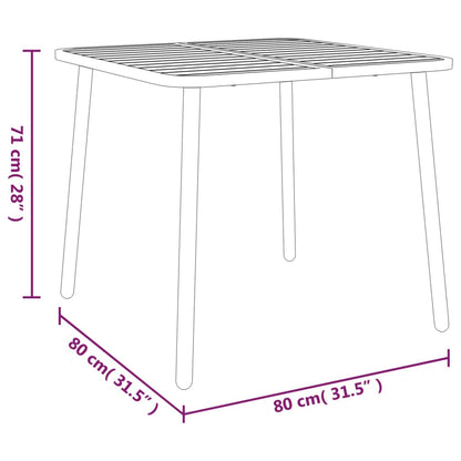 Gartentisch Anthrazit 80X80X71 Cm Stahl 80 x 80 x 71 cm - Fuer Daheim