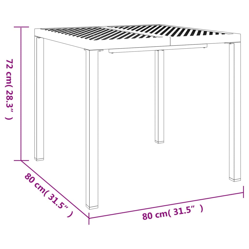 Gartentisch Anthrazit 80X80X72 Cm Stahl 80 x 80 x 72 cm - Fuer Daheim