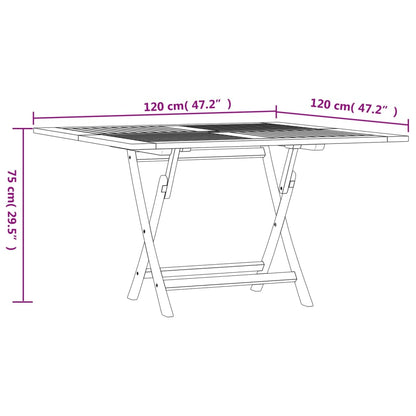 Gartentisch Klappbar 120X120X75 Cm Massivholz Teak Quadratisch - Fuer Daheim