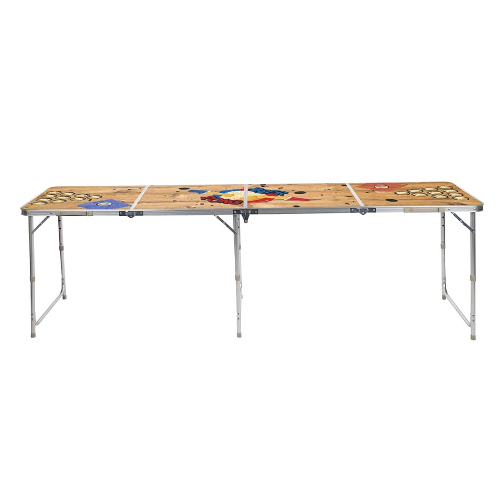 Hi Beer-Pong-Klapptisch 240X60X55 Cm Mdf Und Aluminium - Fuer Daheim