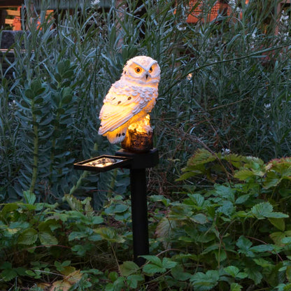 Hi Led-Solar-Gartenleuchte Eule Weiß - Fuer Daheim