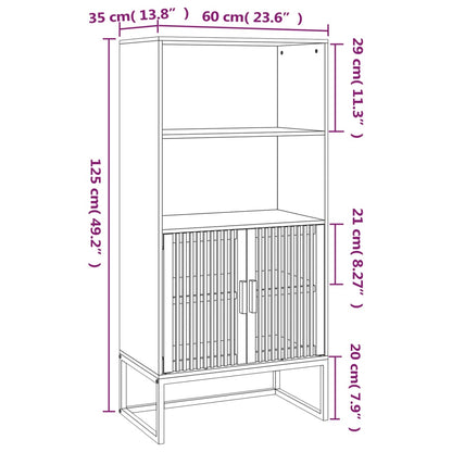 Highboard 60X35X125 Cm Holzwerkstoff Braun - Fuer Daheim