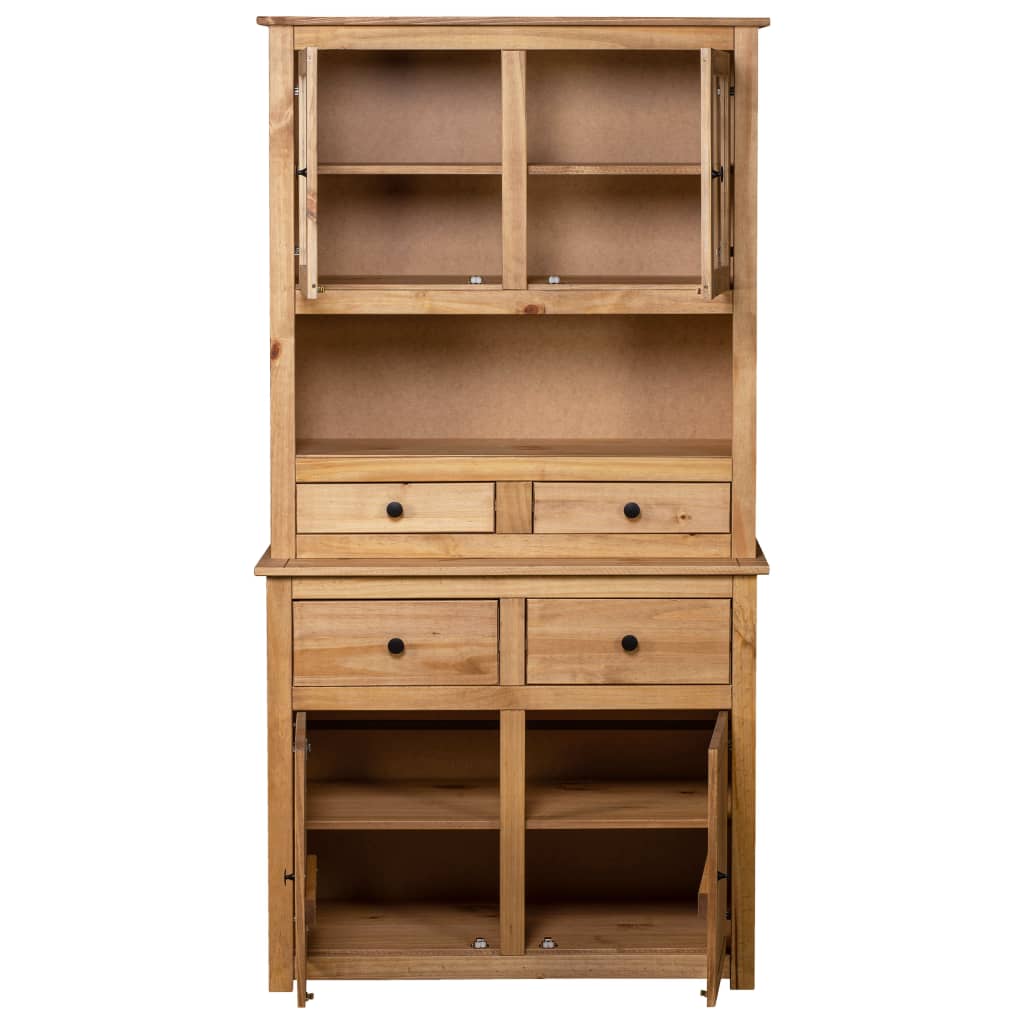 Highboard 93X40,5X180 Cm Kiefernholz Panama Braun - Fuer Daheim