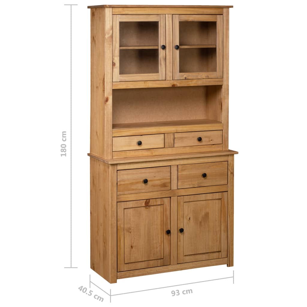 Highboard 93X40,5X180 Cm Kiefernholz Panama Braun - Fuer Daheim