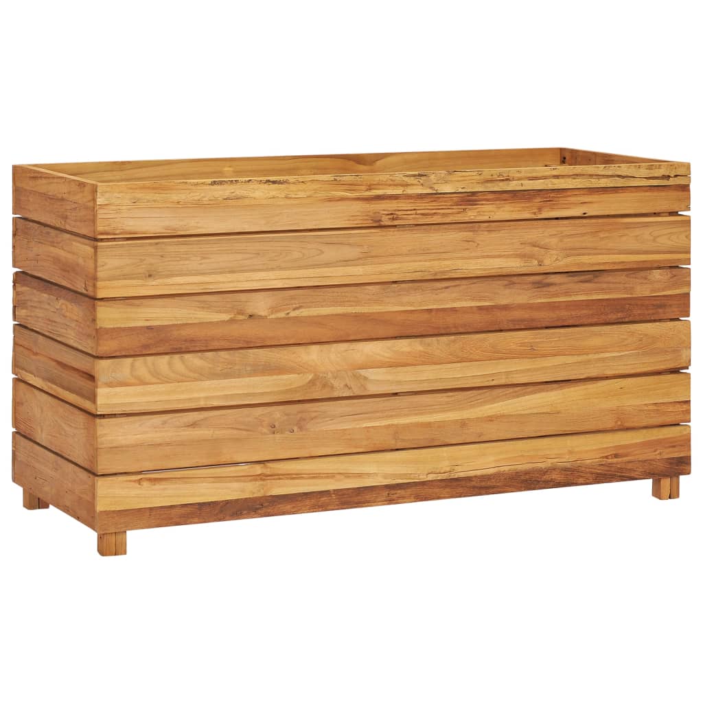 Hochbeet 100X40X55 Cm Massivholz Teak Und Stahl 100 x 40 x 55 cm - Fuer Daheim