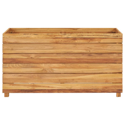 Hochbeet 100X40X55 Cm Massivholz Teak Und Stahl 100 x 40 x 55 cm - Fuer Daheim