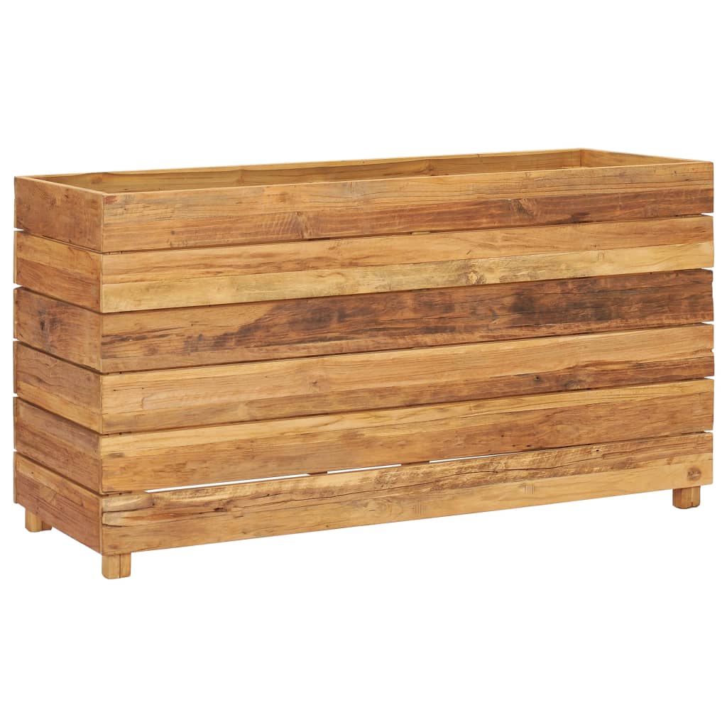 Hochbeet 100X40X55 Cm Massivholz Teak Und Stahl 100 x 40 x 55 cm - Fuer Daheim