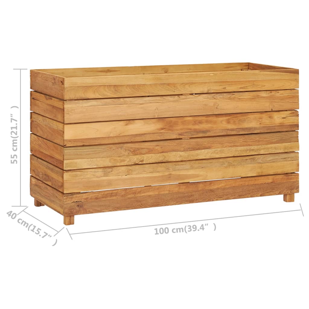 Hochbeet 100X40X55 Cm Massivholz Teak Und Stahl 100 x 40 x 55 cm - Fuer Daheim