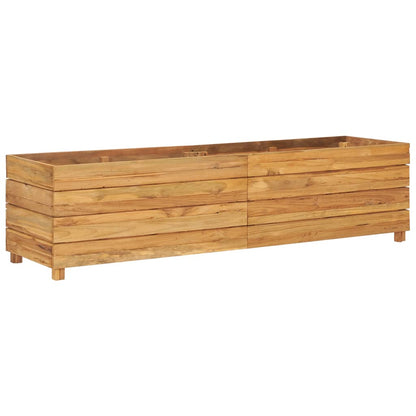 Hochbeet 150X40X38 Cm Massivholz Teak Und Stahl 150 x 40 x 38 cm - Fuer Daheim