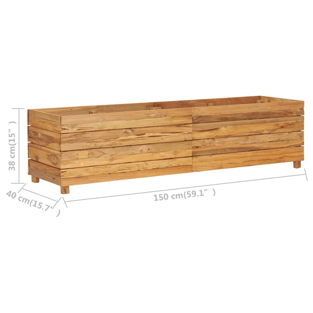 Hochbeet 150X40X38 Cm Massivholz Teak Und Stahl 150 x 40 x 38 cm - Fuer Daheim