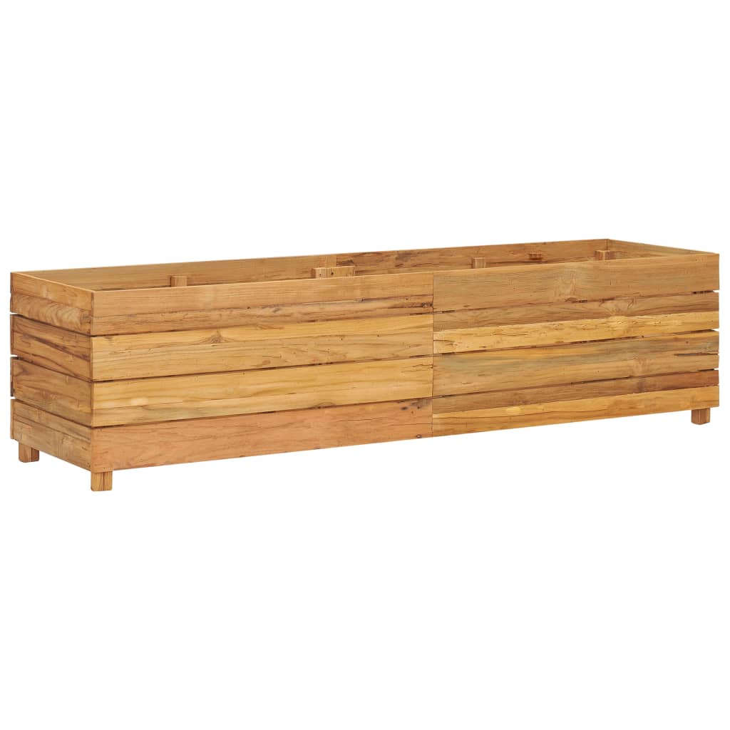 Hochbeet 150X40X38 Cm Massivholz Teak Und Stahl 150 x 40 x 38 cm - Fuer Daheim