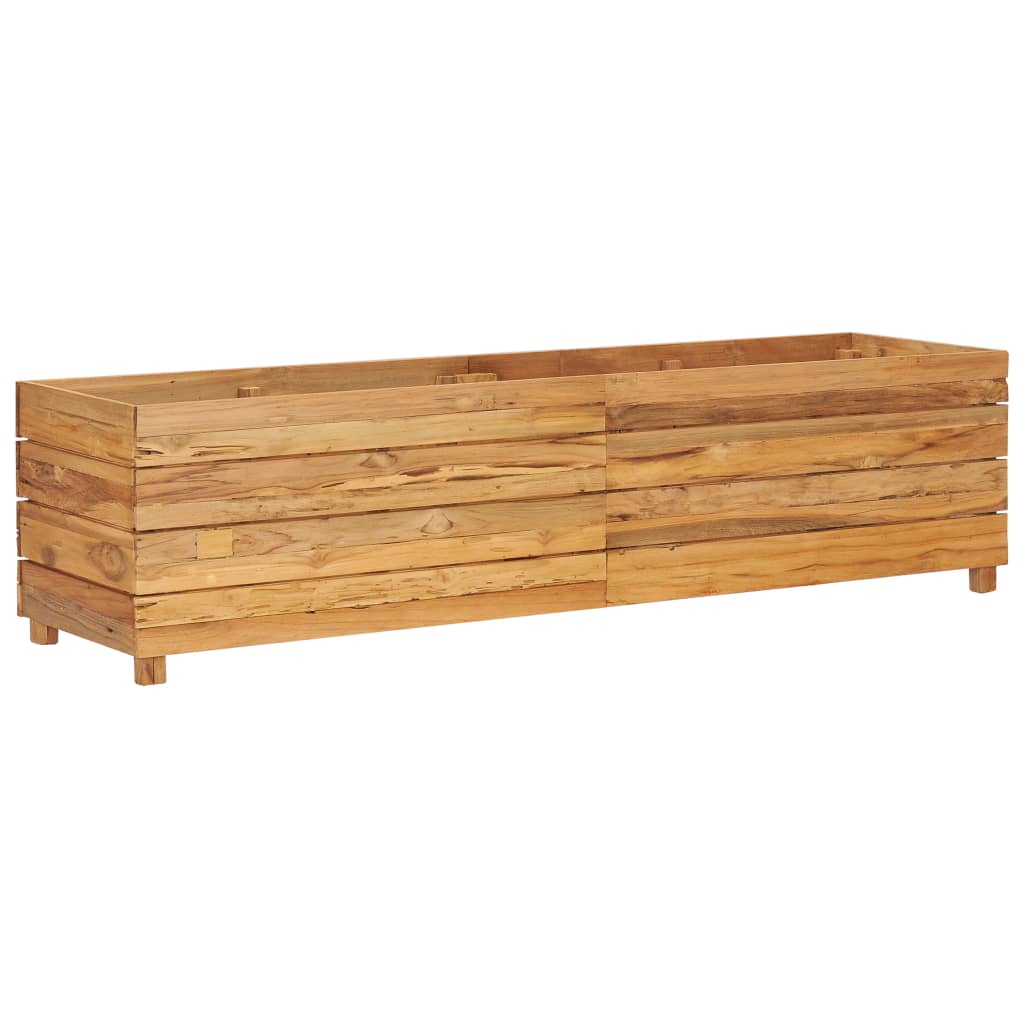 Hochbeet 150X40X38 Cm Massivholz Teak Und Stahl 150 x 40 x 38 cm - Fuer Daheim