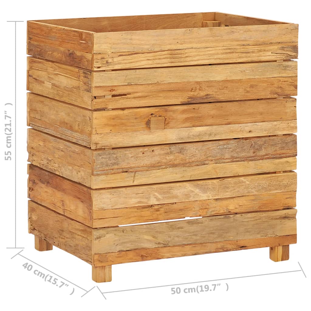 Hochbeet 50X40X55 Cm Massivholz Teak Und Stahl 50 x 40 x 55 cm - Fuer Daheim