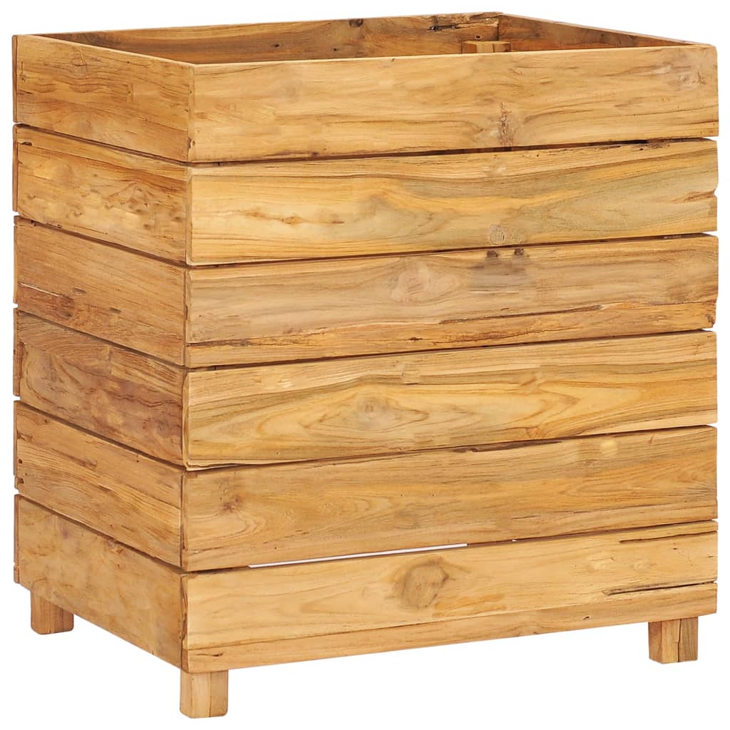 Hochbeet 50X40X55 Cm Massivholz Teak Und Stahl 50 x 40 x 55 cm - Fuer Daheim