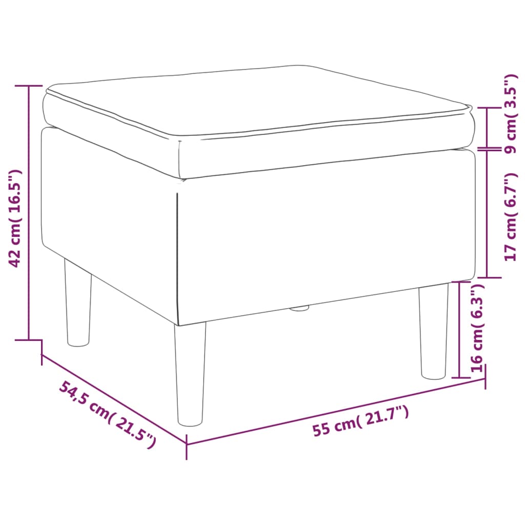 Hocker Mit Holzbeinen Taupe Stoff - Fuer Daheim