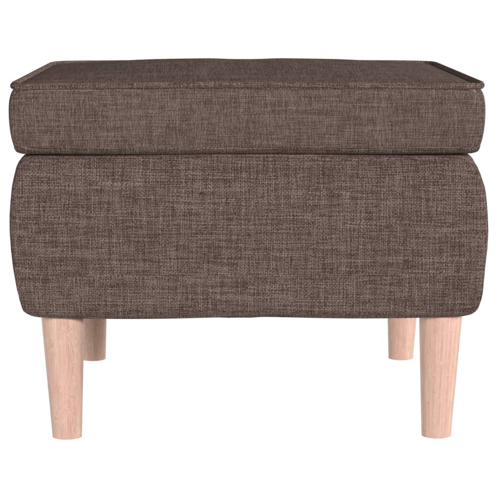 Hocker Mit Holzbeinen Taupe Stoff - Fuer Daheim