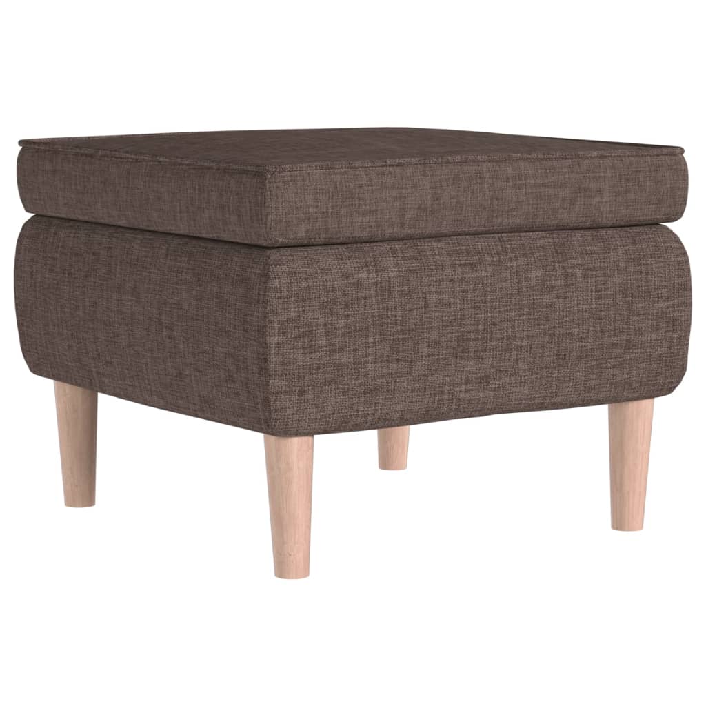 Hocker Mit Holzbeinen Taupe Stoff - Fuer Daheim