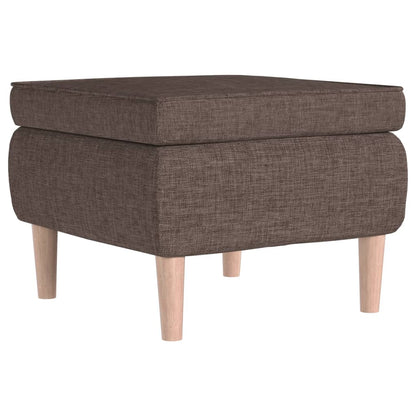 Hocker Mit Holzbeinen Taupe Stoff - Fuer Daheim