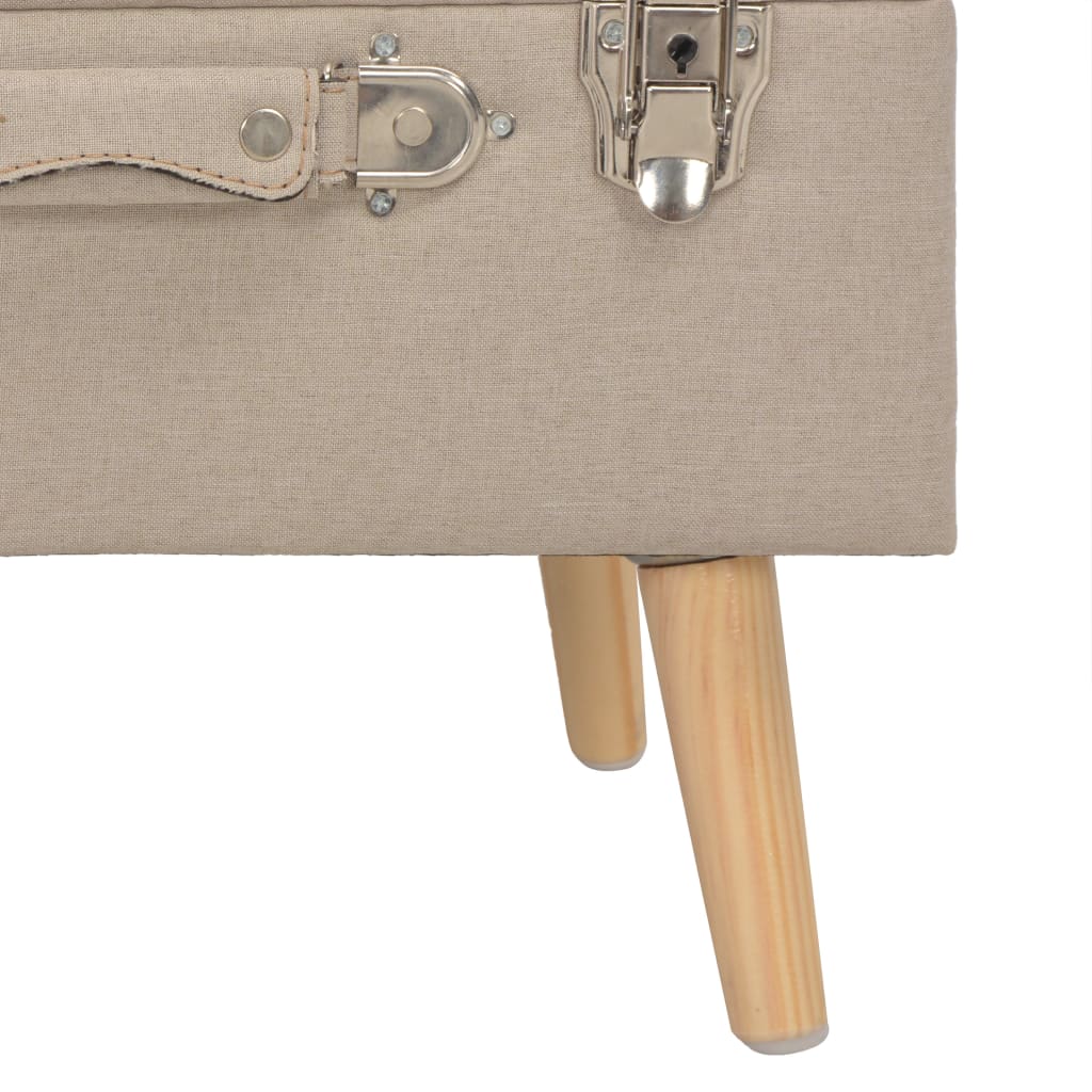 Hocker Mit Stauraum 40 Cm Beige Stoff - Fuer Daheim