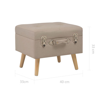 Hocker Mit Stauraum 40 Cm Beige Stoff - Fuer Daheim