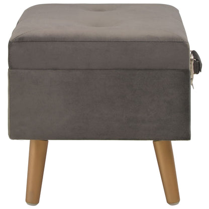 Hocker Mit Stauraum 40 Cm Grau Samt - Fuer Daheim