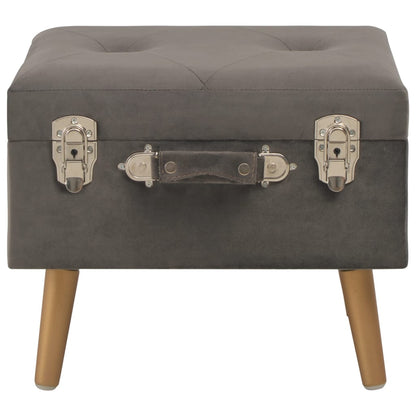 Hocker Mit Stauraum 40 Cm Grau Samt - Fuer Daheim