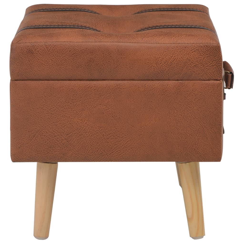 Hocker Mit Stauraum 40 Cm Hellbraun Kunstleder - Fuer Daheim