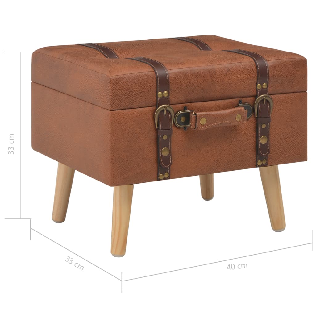 Hocker Mit Stauraum 40 Cm Hellbraun Kunstleder - Fuer Daheim