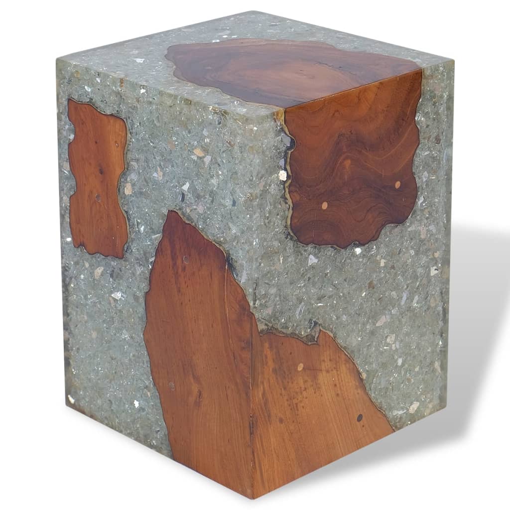 Hocker Teak Massivholz Und Harz - Fuer Daheim