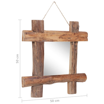 Holzspiegel Natur 50X50 Cm Altholz Massiv Braun 50 x 5 x 50 cm - Fuer Daheim