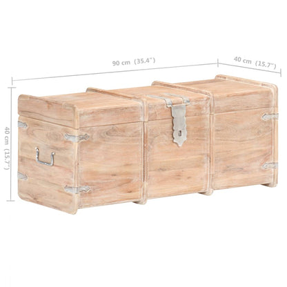 Holztruhe 90X40X40 Cm Akazie Massivholz Hellbraun 90 x 40 x 40 cm - Fuer Daheim