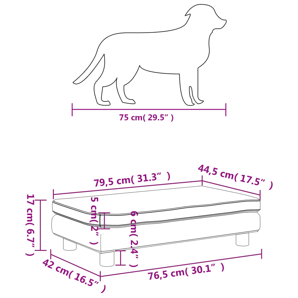 Hundebett Mit Verlängerung Hellgrau 100X50X30 Cm Samt - Fuer Daheim