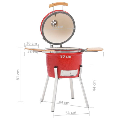 Kamado-Grill Und Smoker Keramik 81 Cm Rot - Fuer Daheim