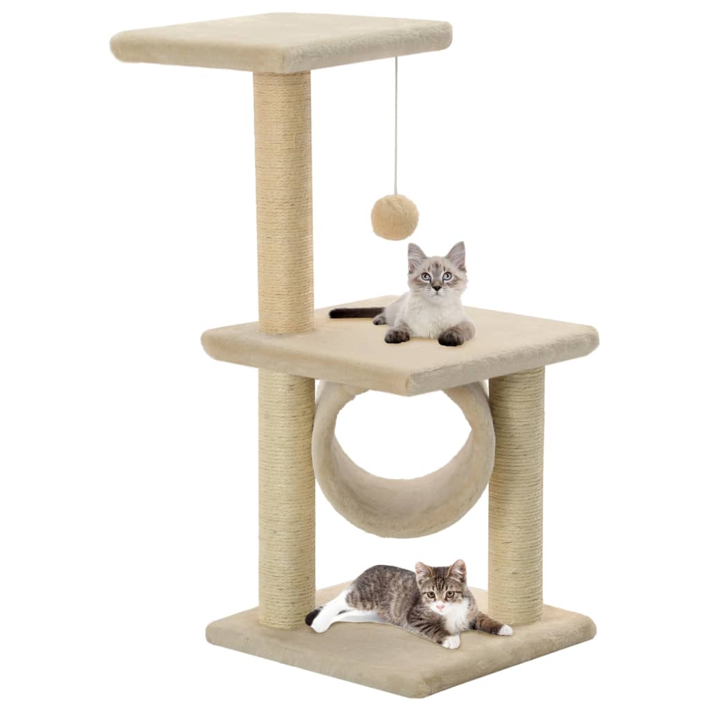 Katzen-Kratzbaum Sisal 65 Cm Beige - Fuer Daheim