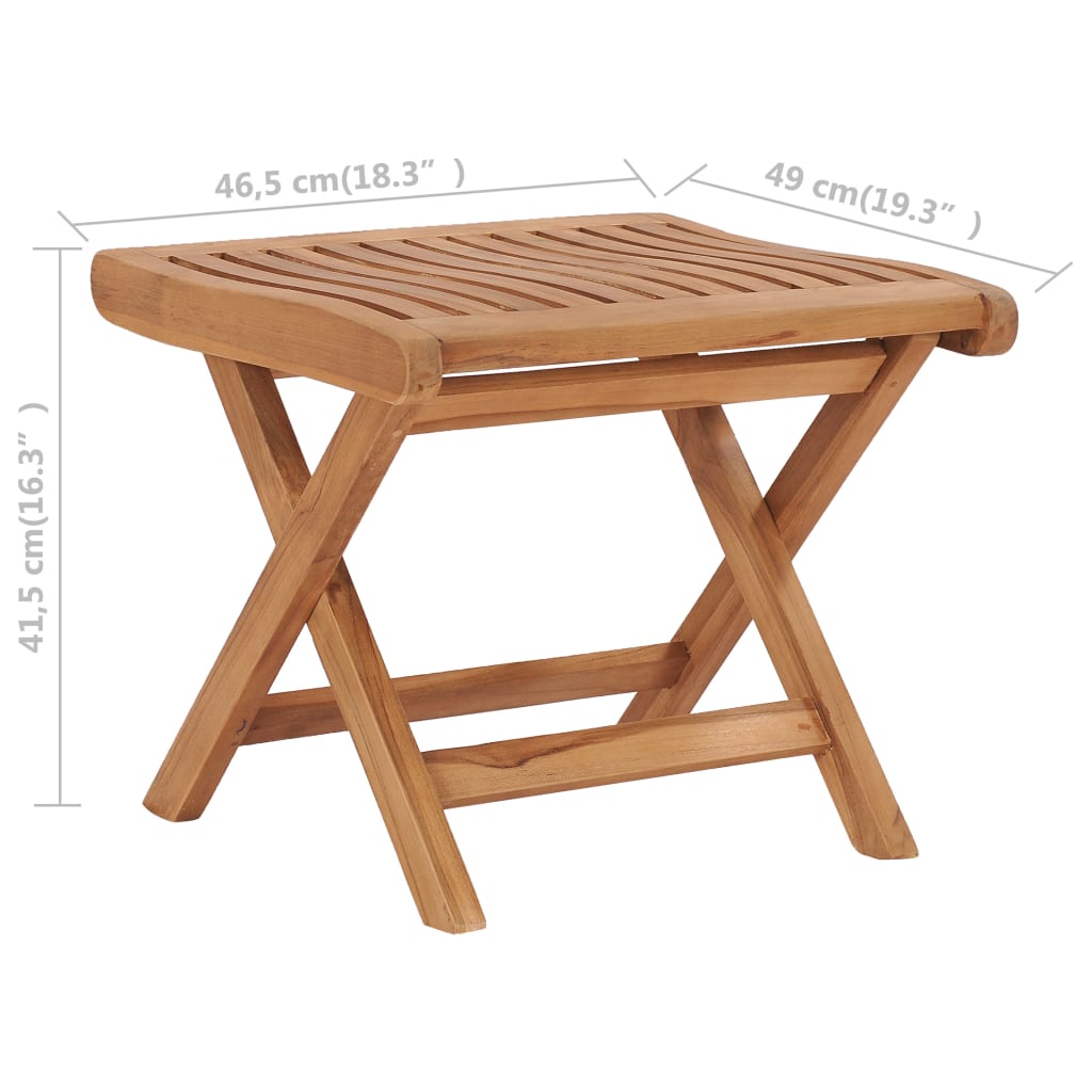 Klappbarer Fußhocker 46,5×49×41,5 Cm Massivholz Teak - Fuer Daheim