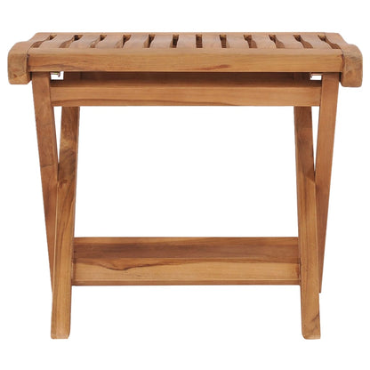 Klappbarer Fußhocker 46,5×49×41,5 Cm Massivholz Teak - Fuer Daheim