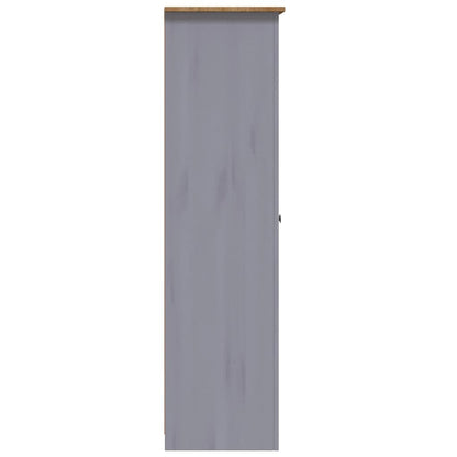 Kleiderschrank 3-Türig Grau 118×50×171,5 Cm Kiefer Panama Serie 118 x 50 x 171.5 cm - Fuer Daheim