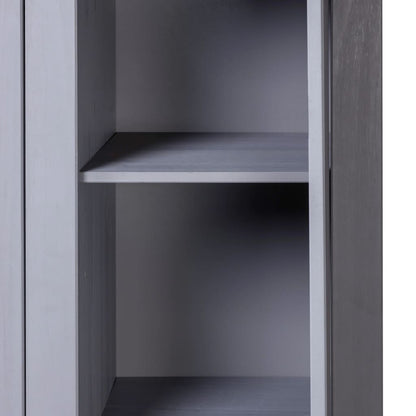 Kleiderschrank 3-Türig Grau 118×50×171,5 Cm Kiefer Panama Serie 118 x 50 x 171.5 cm - Fuer Daheim