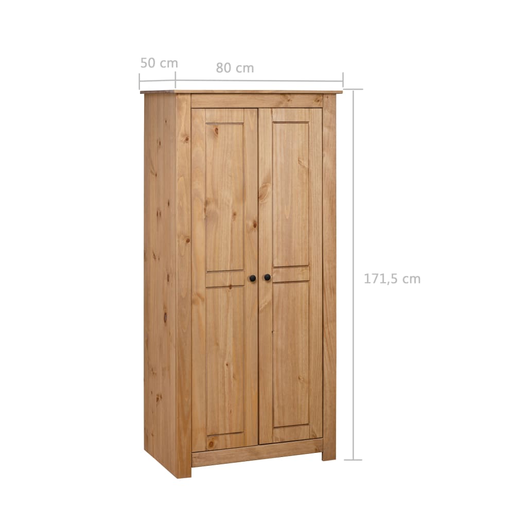 Kleiderschrank 80X50X171,5 Cm Kiefernholz Panama Braun 80 x 50 x 171.5 cm - Fuer Daheim