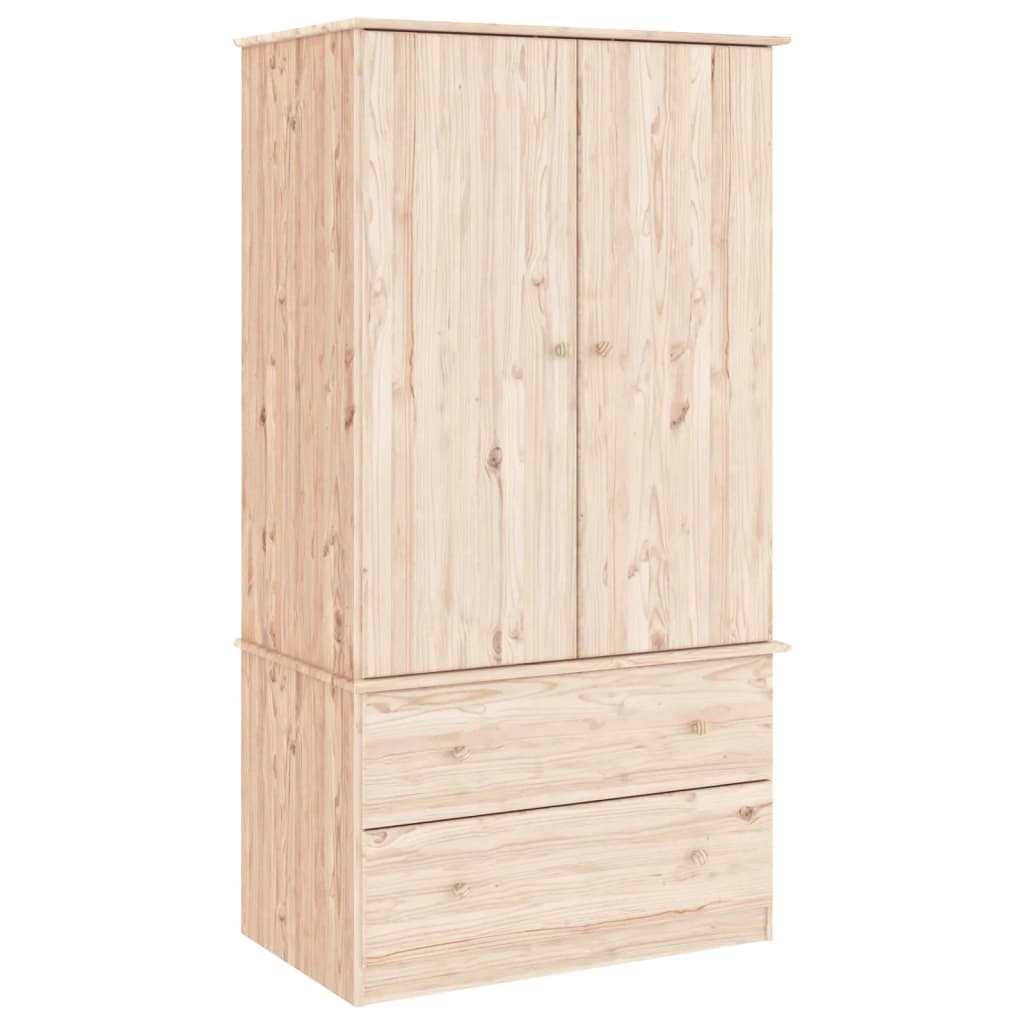 Kleiderschrank Alta 90X55X170 Cm Massivholz Kiefer Natur - Fuer Daheim