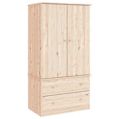 Kleiderschrank Alta 90X55X170 Cm Massivholz Kiefer Natur - Fuer Daheim