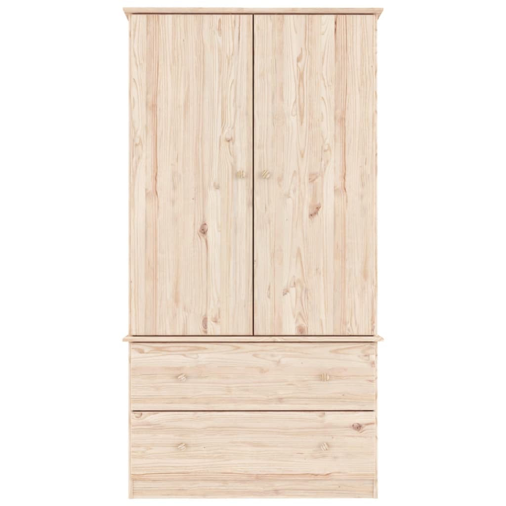 Kleiderschrank Alta 90X55X170 Cm Massivholz Kiefer Natur - Fuer Daheim