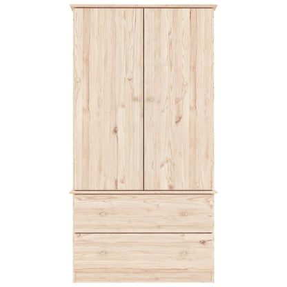 Kleiderschrank Alta 90X55X170 Cm Massivholz Kiefer Natur - Fuer Daheim