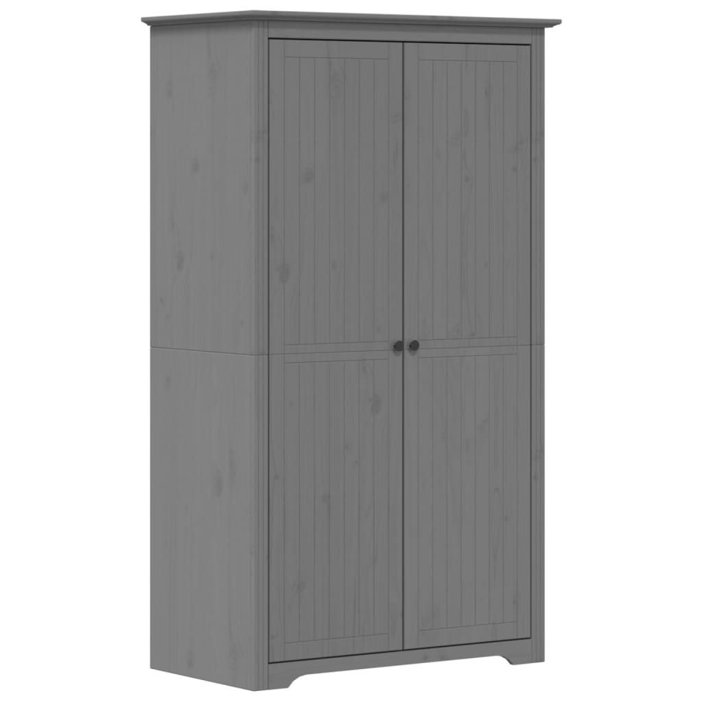 Kleiderschrank Bodo Grau 101X52X176,5 Cm Massivholz Kiefer 101 x 52 x 176.5 cm - Fuer Daheim